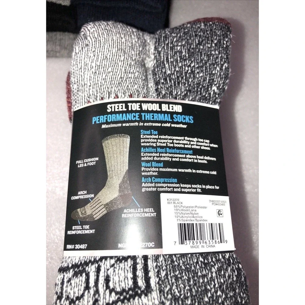 9 Pairs of Genuine Dickies Steel Toe Crew Performance Thermal Socks‎ 3 packs NEW
